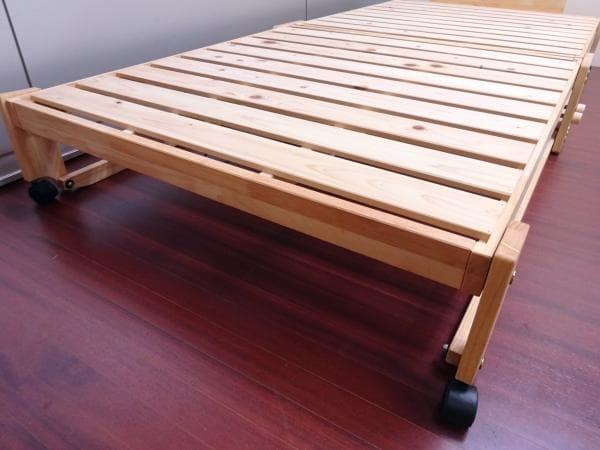 ②中居木工 折りたたみひのきスノコベッド ロータイプ シングル