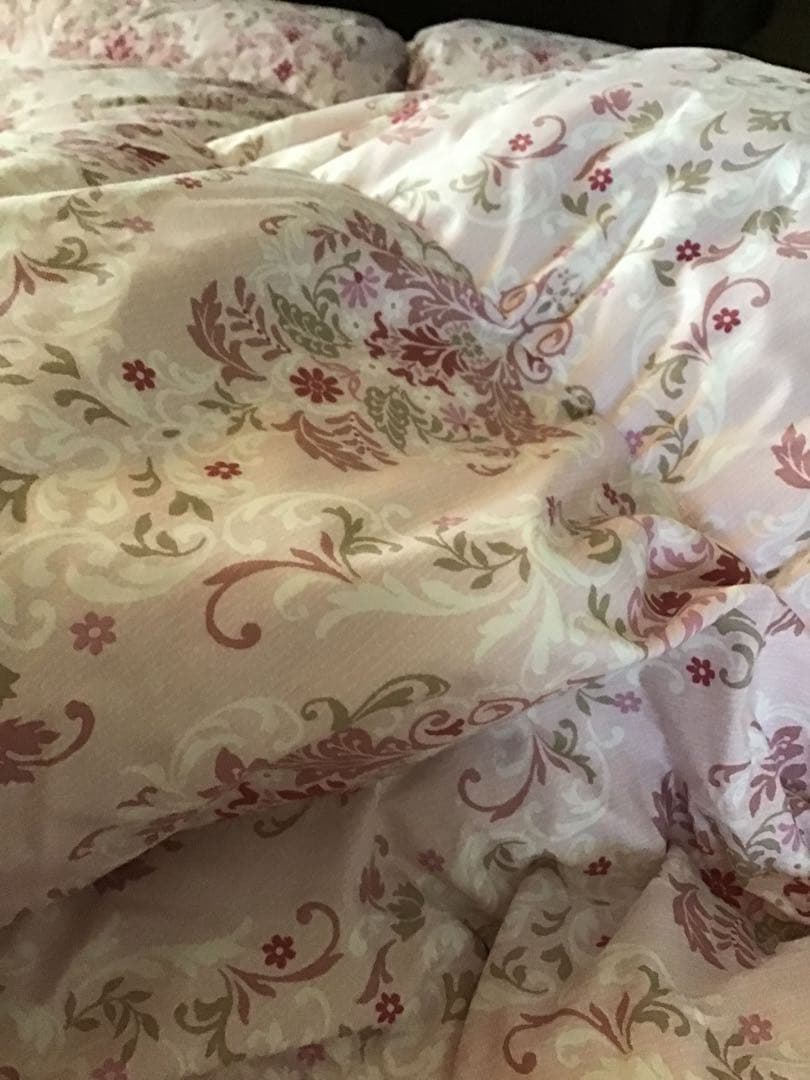 西川リビング 花柄 羽毛掛け布団 ピンク(シングル)