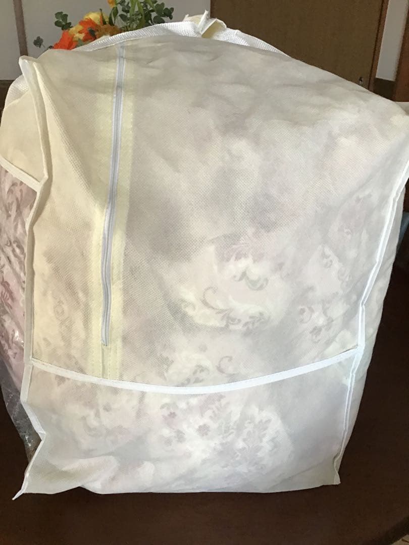 西川リビング 花柄 羽毛掛け布団 ピンク(シングル)