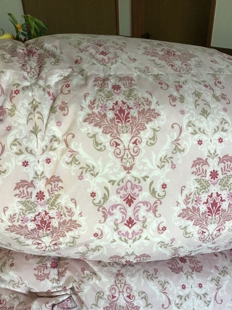 西川リビング 花柄 羽毛掛け布団 ピンク(シングル)