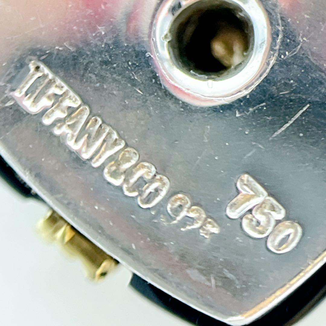 ティファニー　スクエア オニキス　コンビ　ピンブローチ　ピンズ　925 750