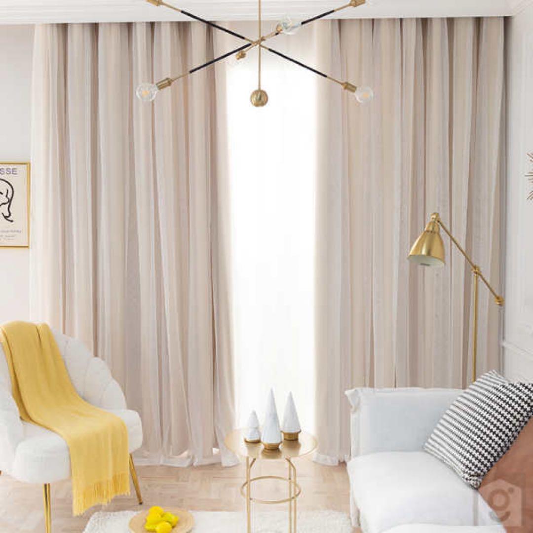 【未開封】遮光1級 2重カーテン ベージュ 110×213cm ×3セット