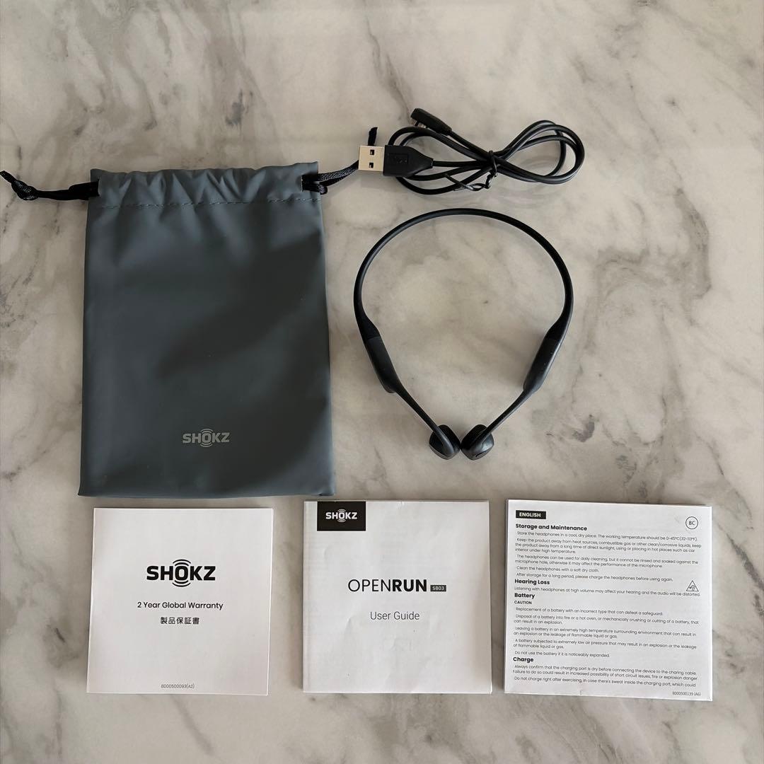Shokz ワイヤレス骨伝導イヤホン OPEN Run Mini Black