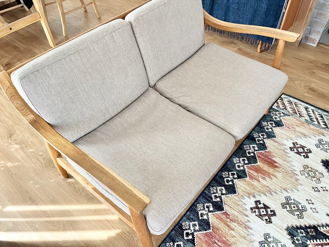 2人掛けソファ 天然木 北欧スタイル ナチュラルテイスト