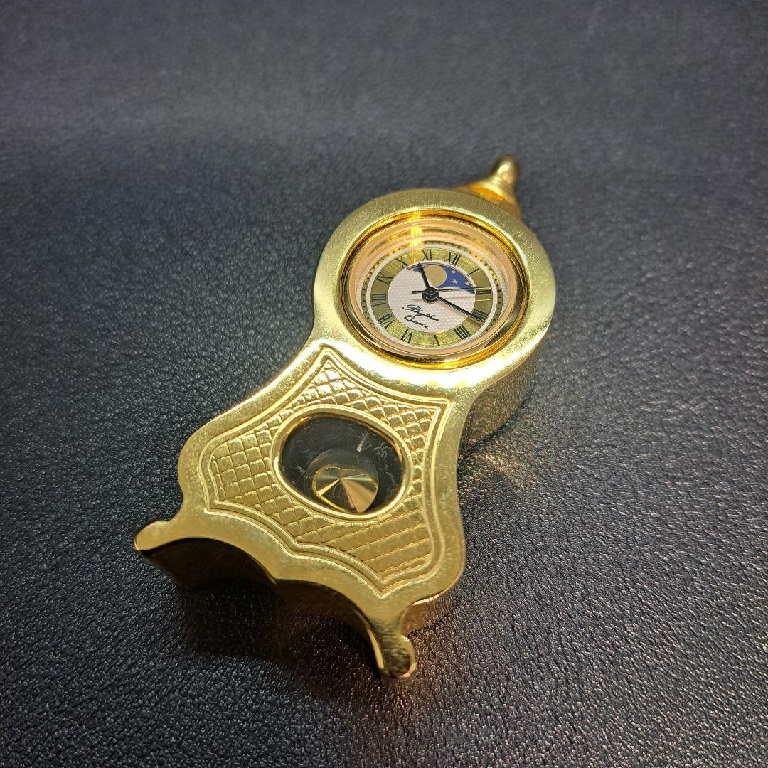 希少　リズム時計　ERGOLANO　ミニクロック　ゴールド　デッドストック