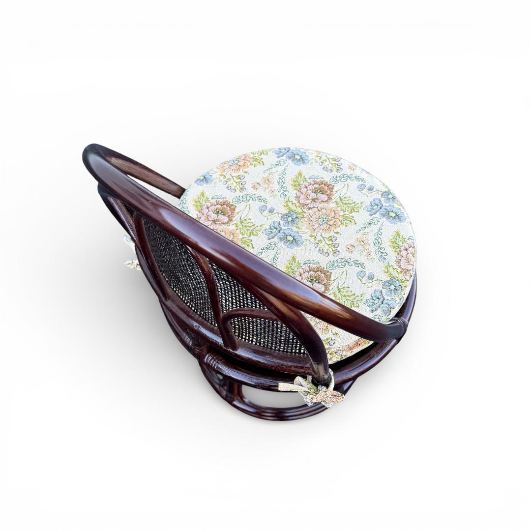 2点セット【新品】楽々ラタン 360度回転 座椅子 籐座椅子　座布団無し