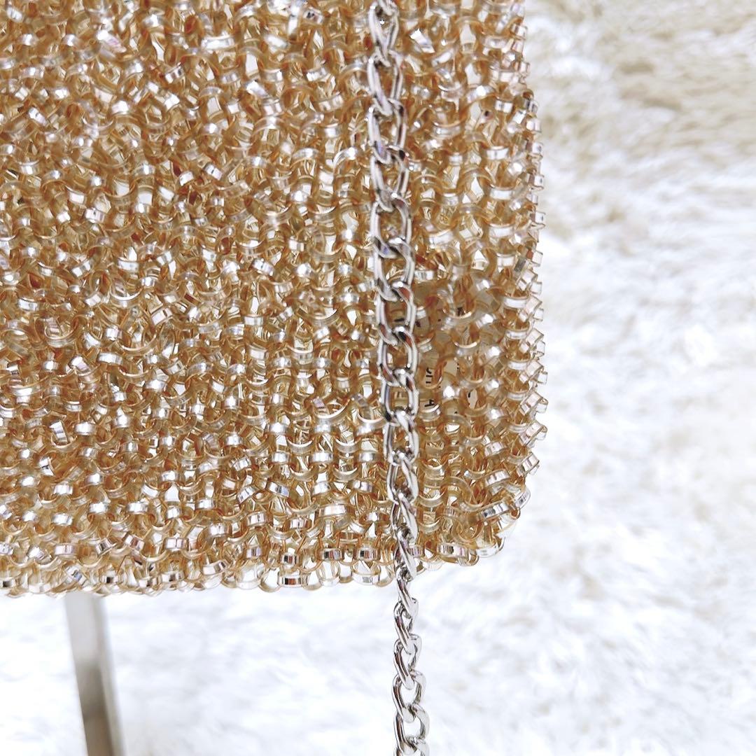 美品✨アンテプリマ　スタンダード　スクエア ミディアム　シルバーゴールド　肩掛け