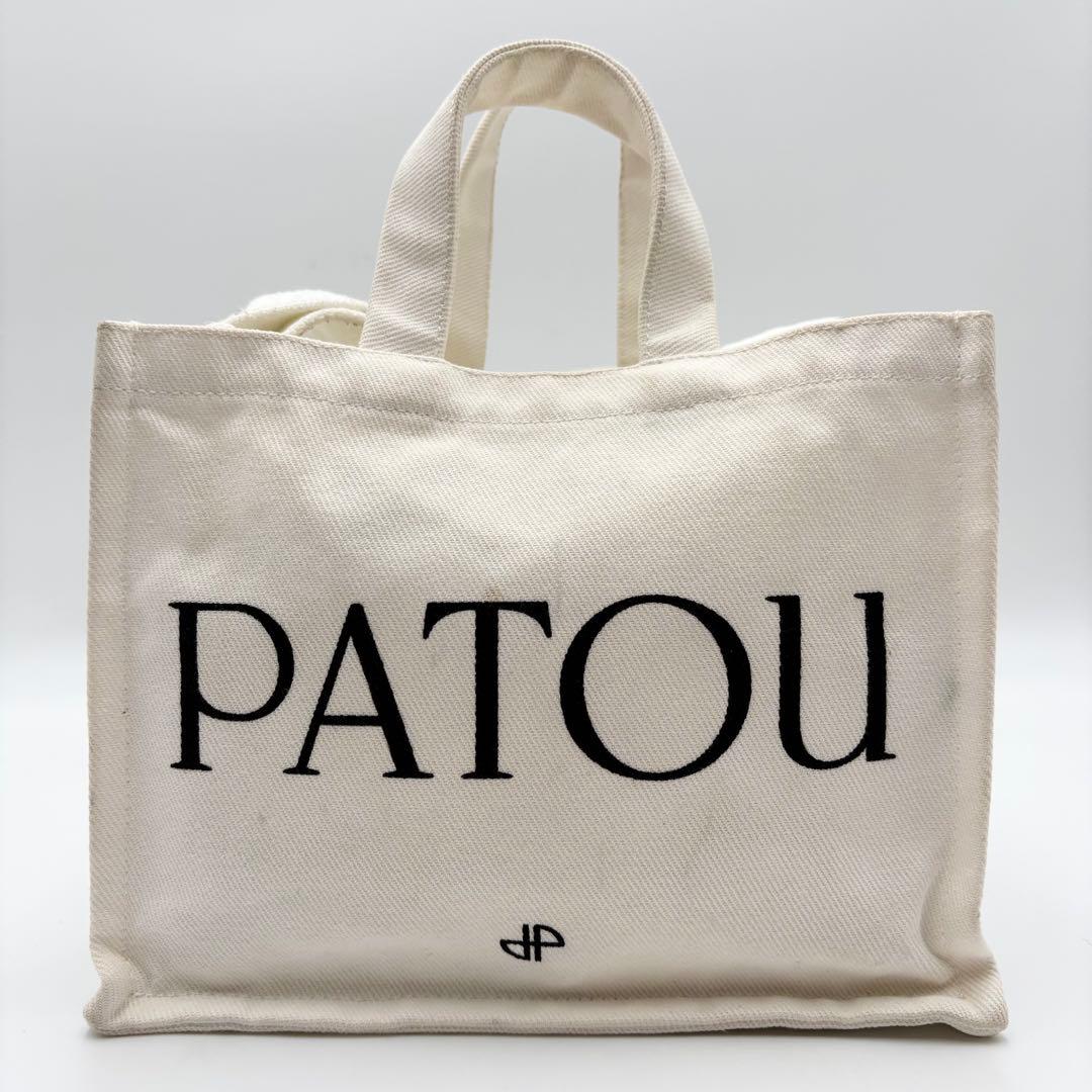 極美品 パトゥ ショルダーバッグ 2way コットン ホワイト スモール