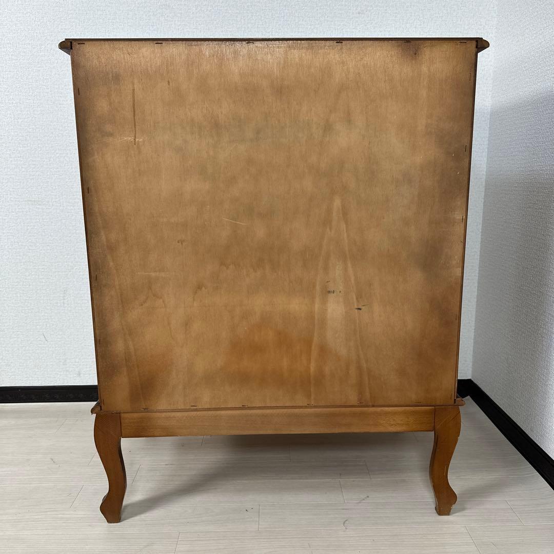 イタリア製 チェスト 5段5杯 ロココ調 彫刻 レリーフ 金属取手 猫脚 i4※