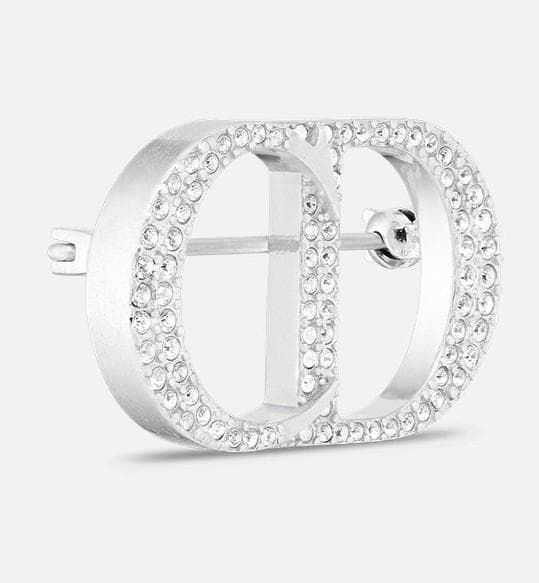 DIOR CD Icon ブローチ スターリングシルバー & クリスタル