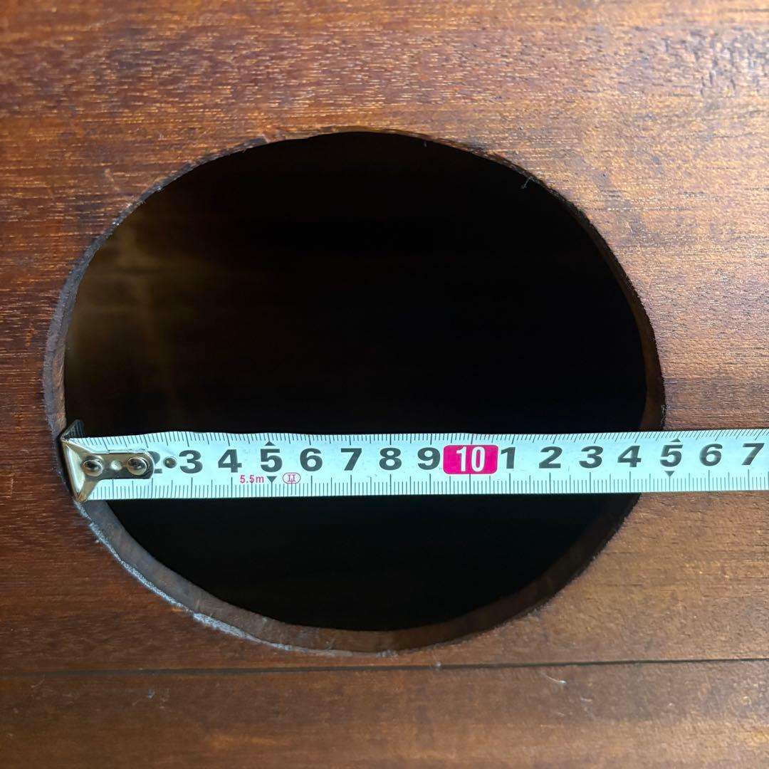 昭和レトロ　ヴィンテージ　木製踏み台　丸穴屑入　古道具　オイルフィニッシュ