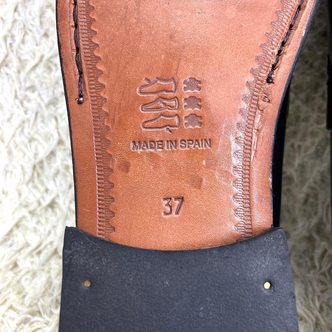 『未使用級』アルテサノス タッセルローファー ブラック レザー 革靴　23.5