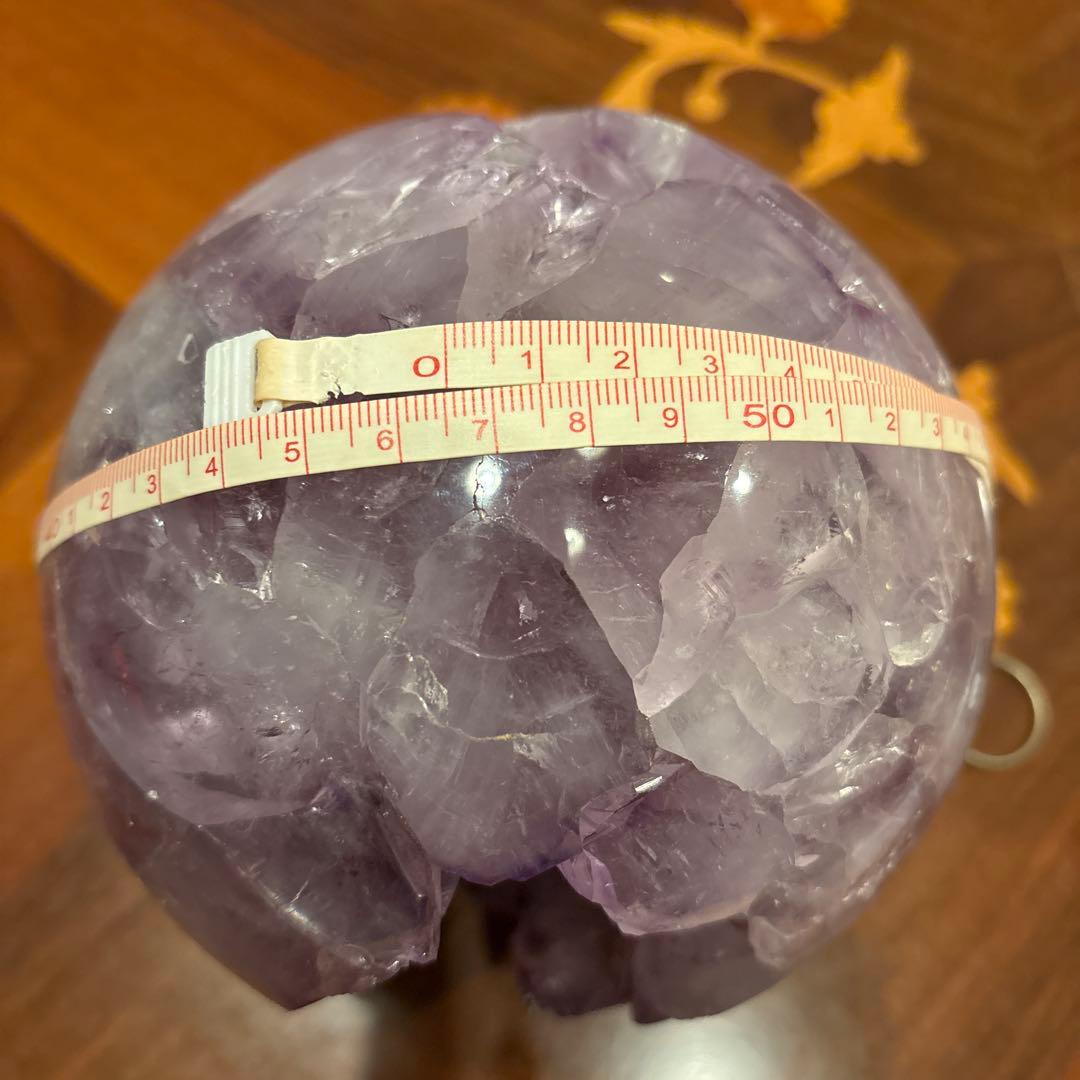 美品☆アメジスト☆大玉笑口☆回る台座付き