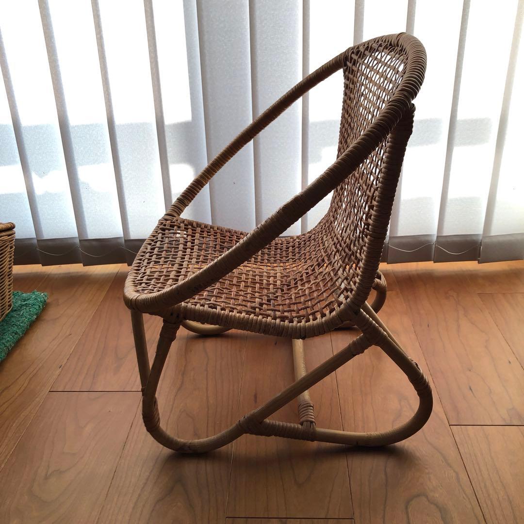 レトロラタン製ミニアームチェア