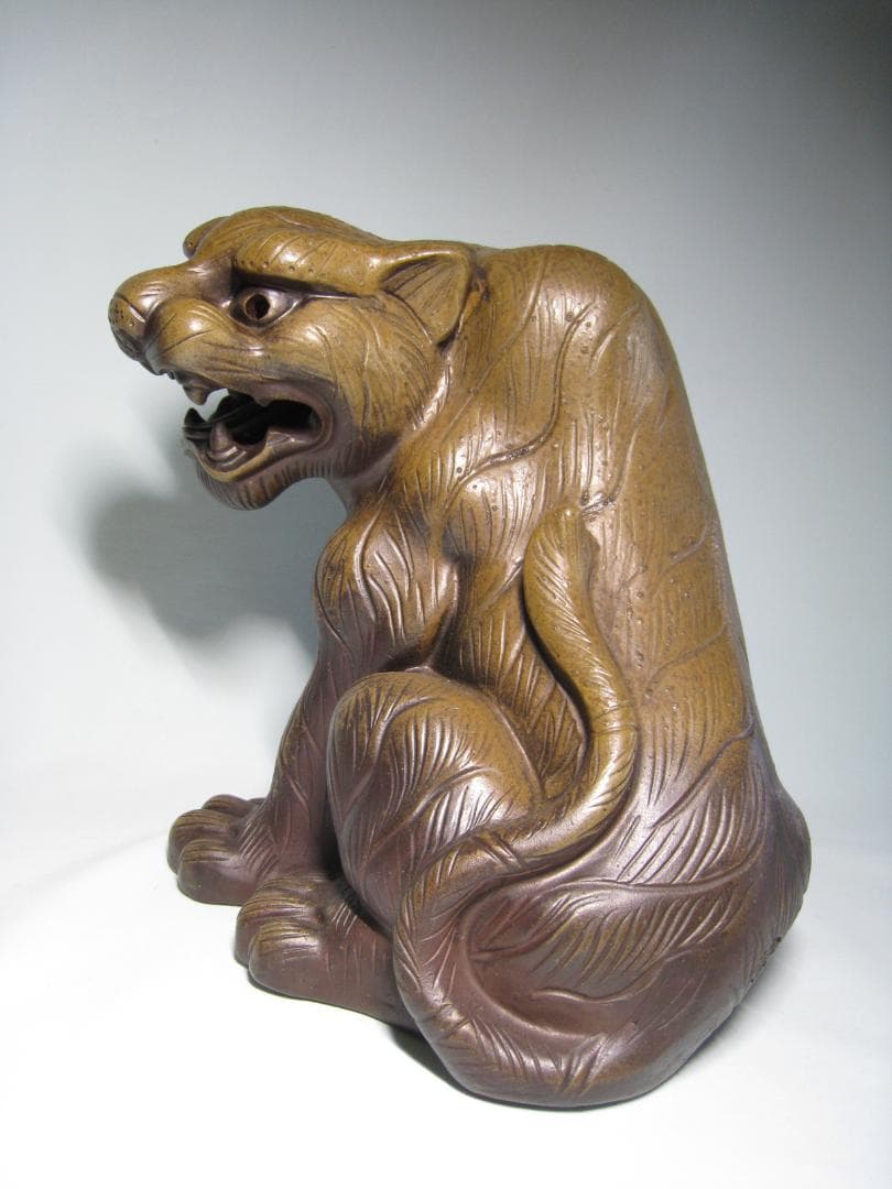 備前焼　【虎】置物 　 特大高さ約29㎝