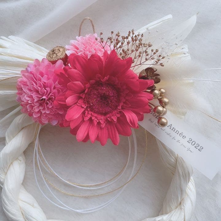 しめ縄　しめ縄飾り　ナチュラル　しめなわ　リース