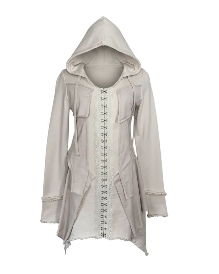 【cult tokyo】フード付きレースアップミニワンピース