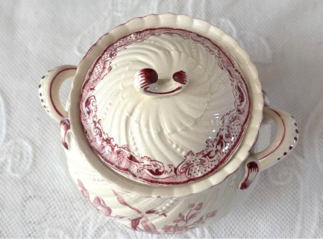 希少　サルグミンヌ シュガーポット シュクリエ 花柄 フランスアンティーク