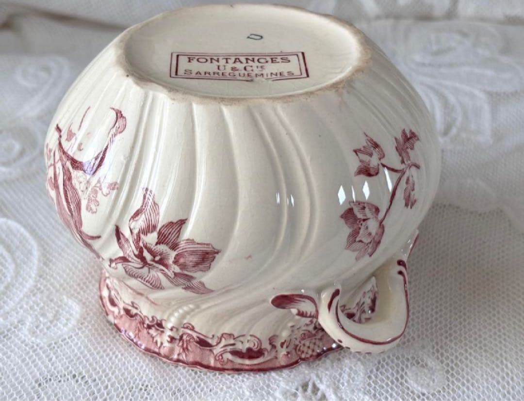 希少　サルグミンヌ シュガーポット シュクリエ 花柄 フランスアンティーク