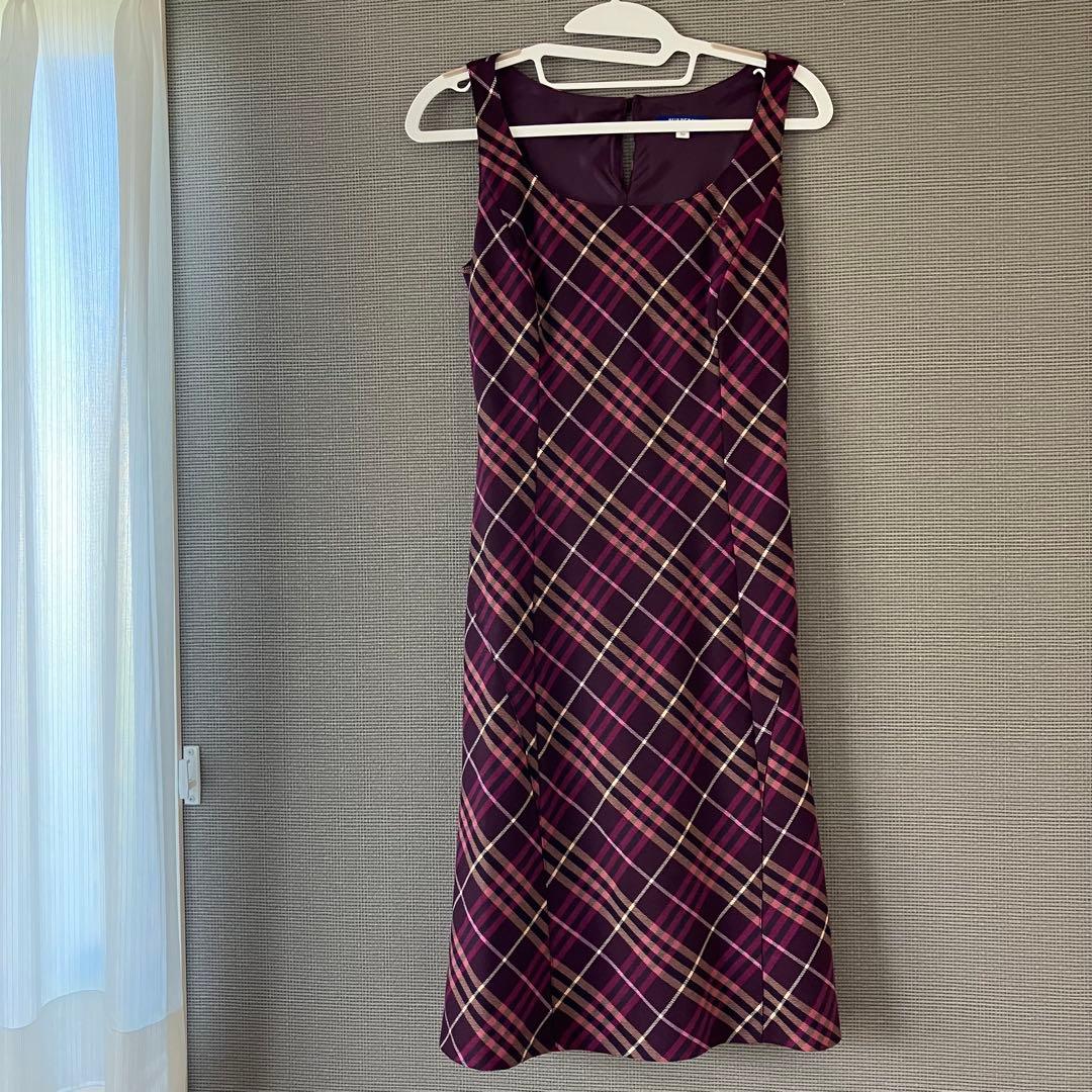 極美品 バーバリーブルーレーベル ワンピース ノバチェック 38
