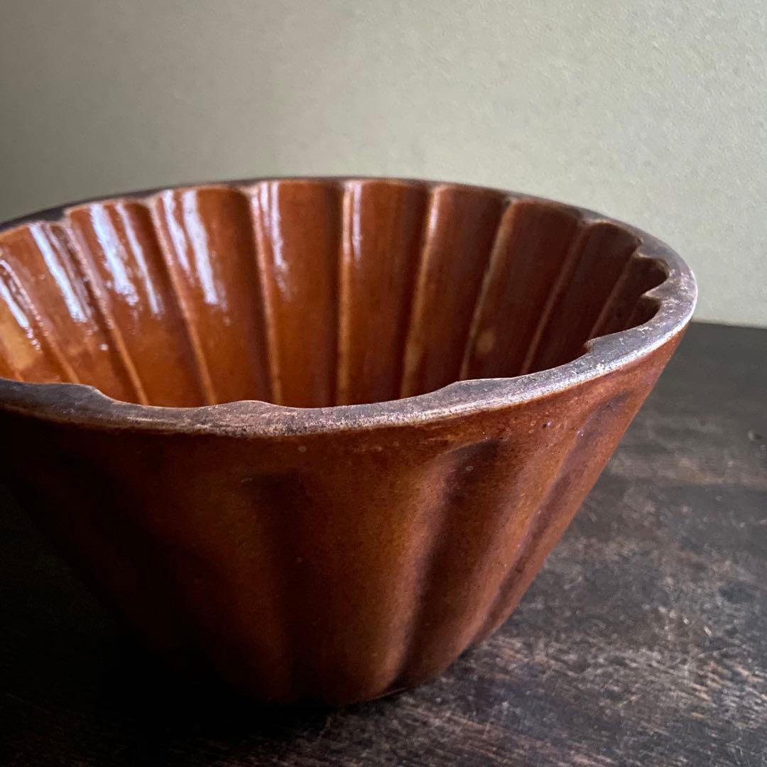 フランスアンティーク　陶器製　クグロフ型　お菓子型　2個セット