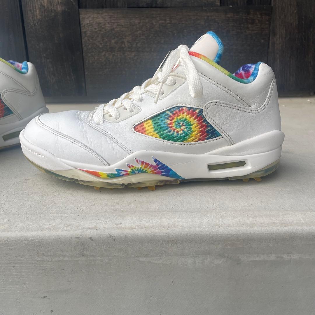 バートナイキゴルフシューズ　ジョーダン5ロー　タイダイ26.5㎝