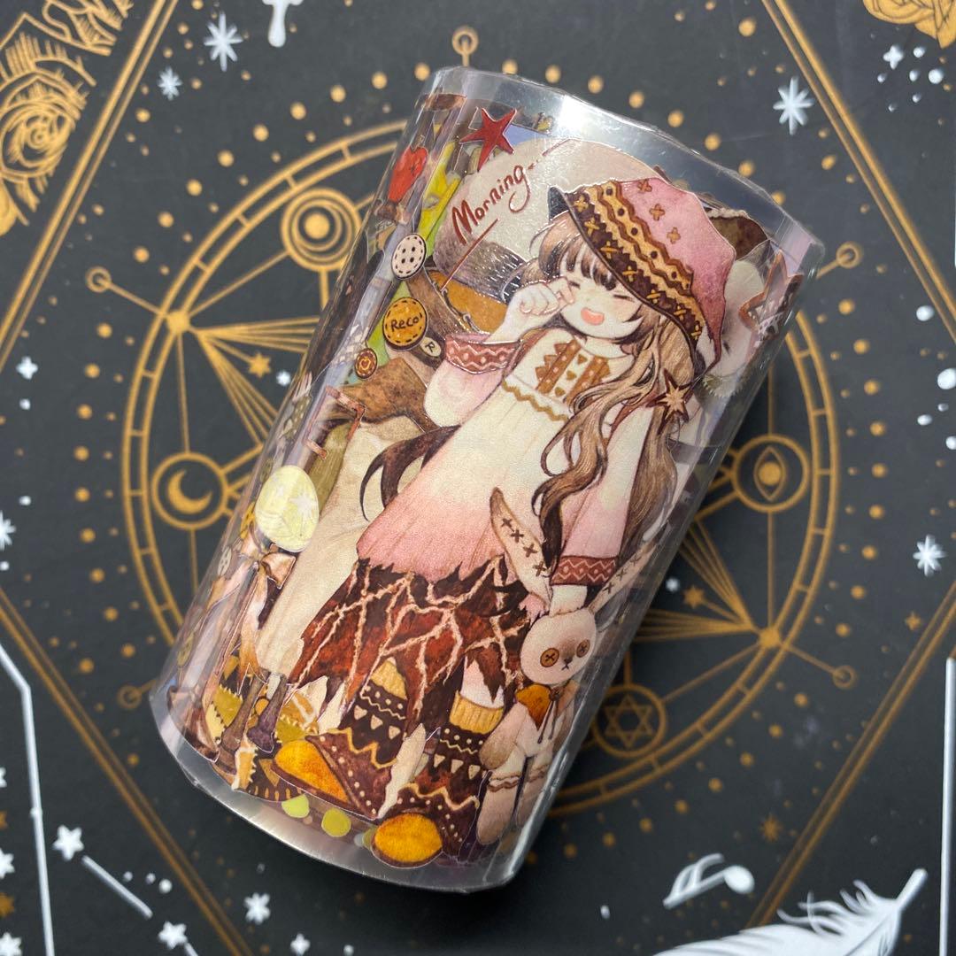 【V】海外　10m巻　貝殻光マスキングテープ　人物系/装飾系