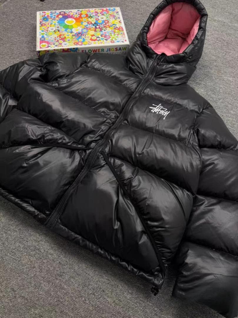 Stussy 刺繍 ブラック Lサイズ ダウンジャケット