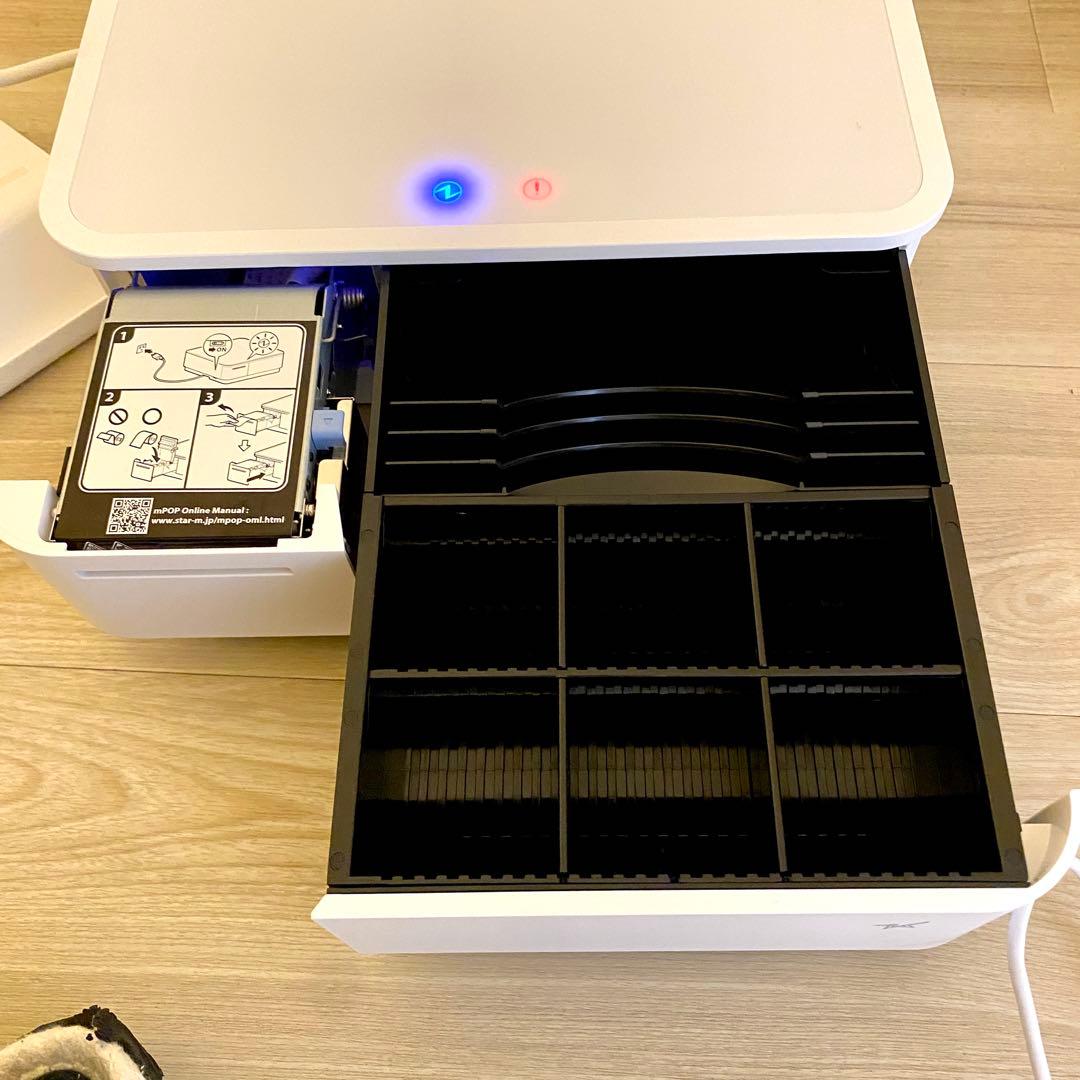 【美品】【完動】スター精密プリンター付キャッシュドロアMPOP10-WHT-JP