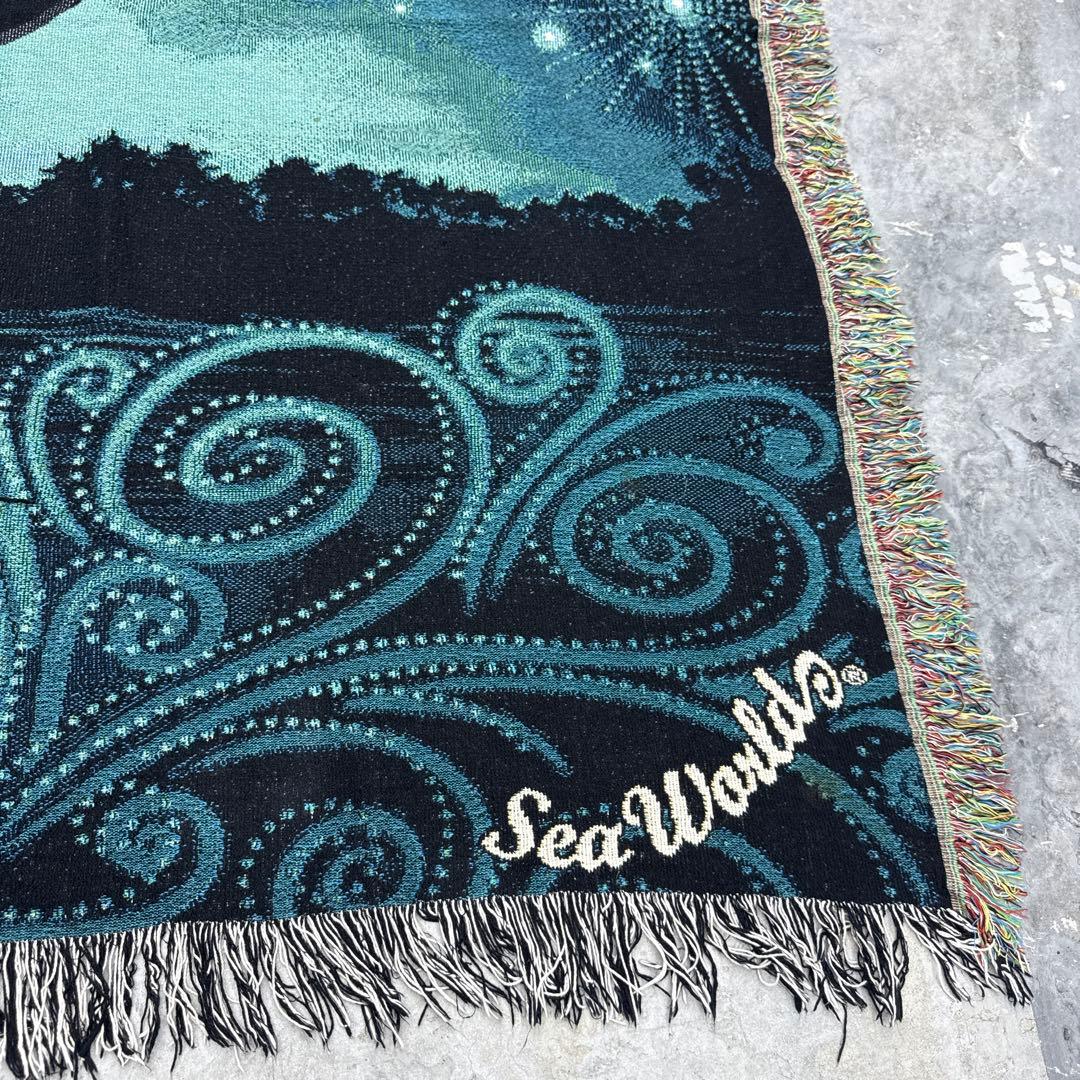 マリーンアート　海　シャチ　マルチカバー　ソファーカバー　ラグ　155x123