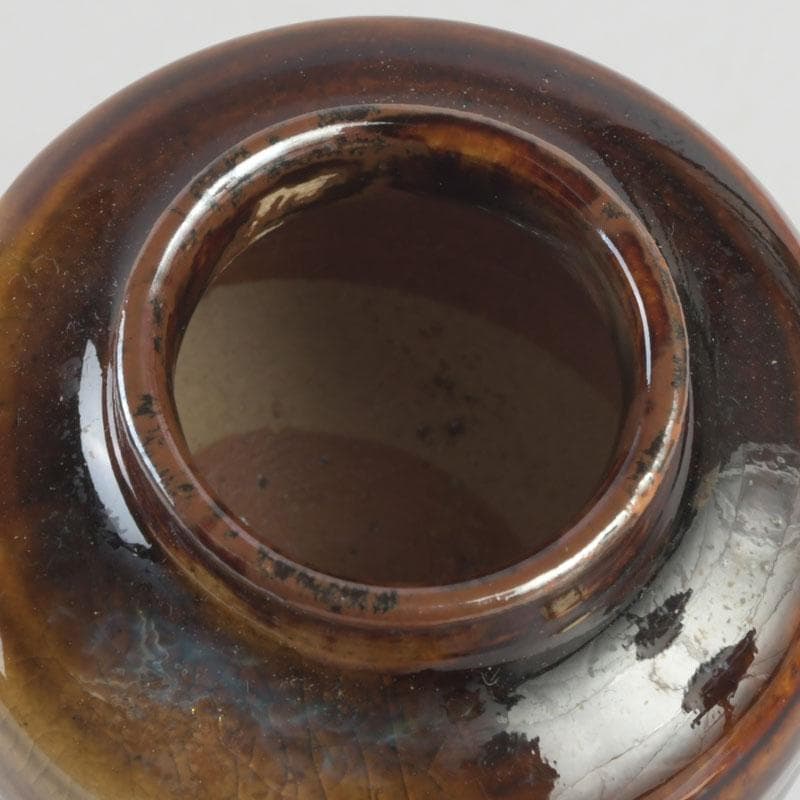 茶道具　瀬戸焼　達郎作　茶入　仕覆付　共箱　V　9689