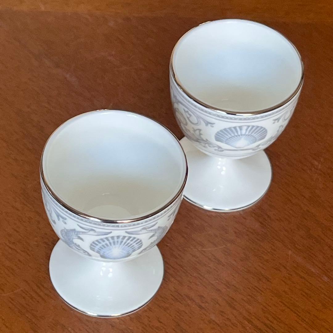 【黒壺美品】ウェッジウッド★ドルフィンホワイト★ペアセット