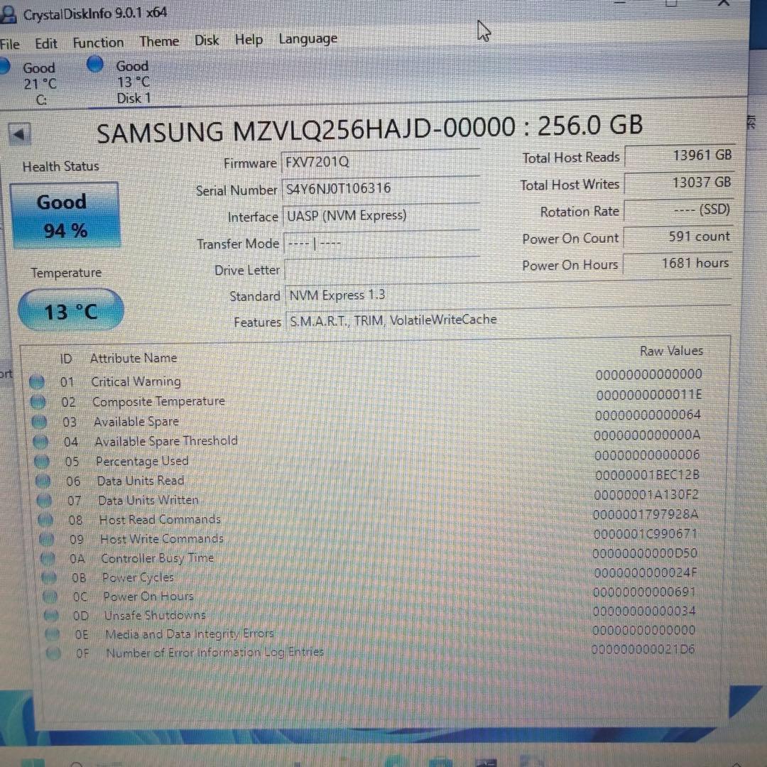 Samsung PM991NVMe256GBSSD 10個セット