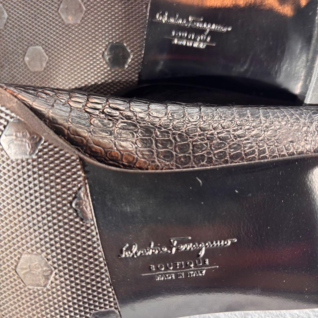 フェラガモ　ローファー　9c PLACE 黒クロコ