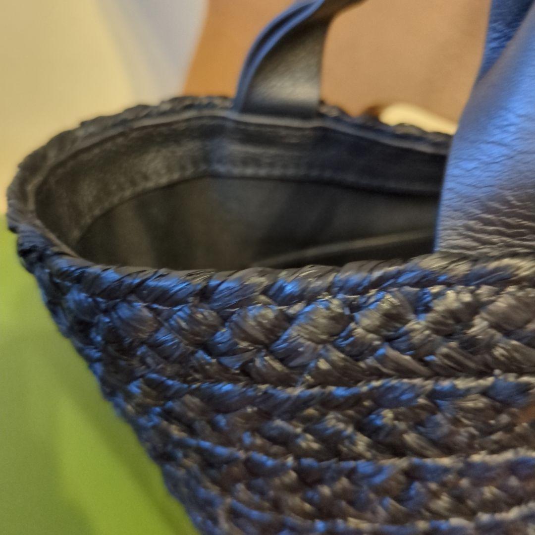 ヘレンカミンスキー　ラフィア　レザー　ハンドバッグ　ブラック　黒