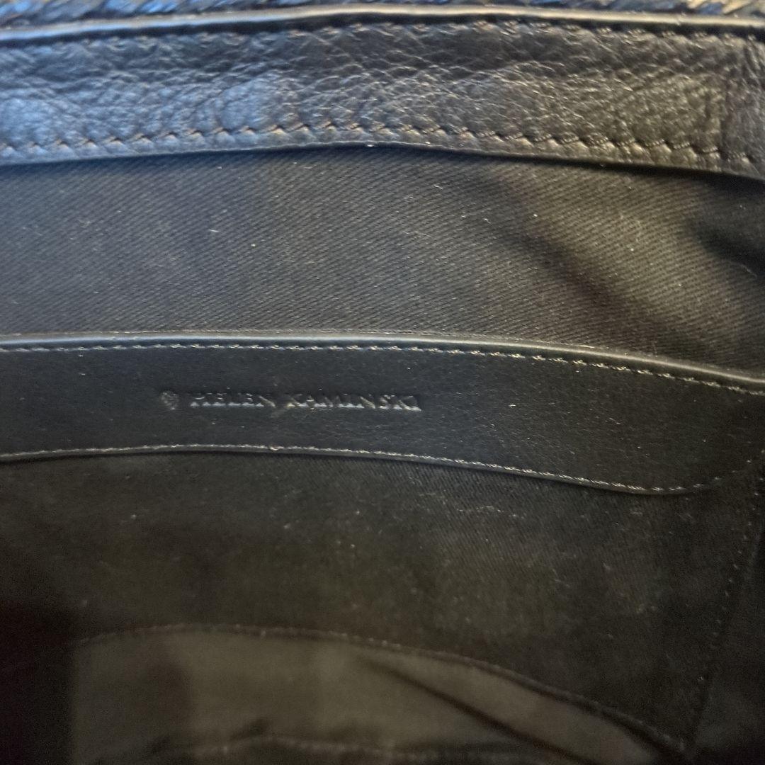 ヘレンカミンスキー　ラフィア　レザー　ハンドバッグ　ブラック　黒