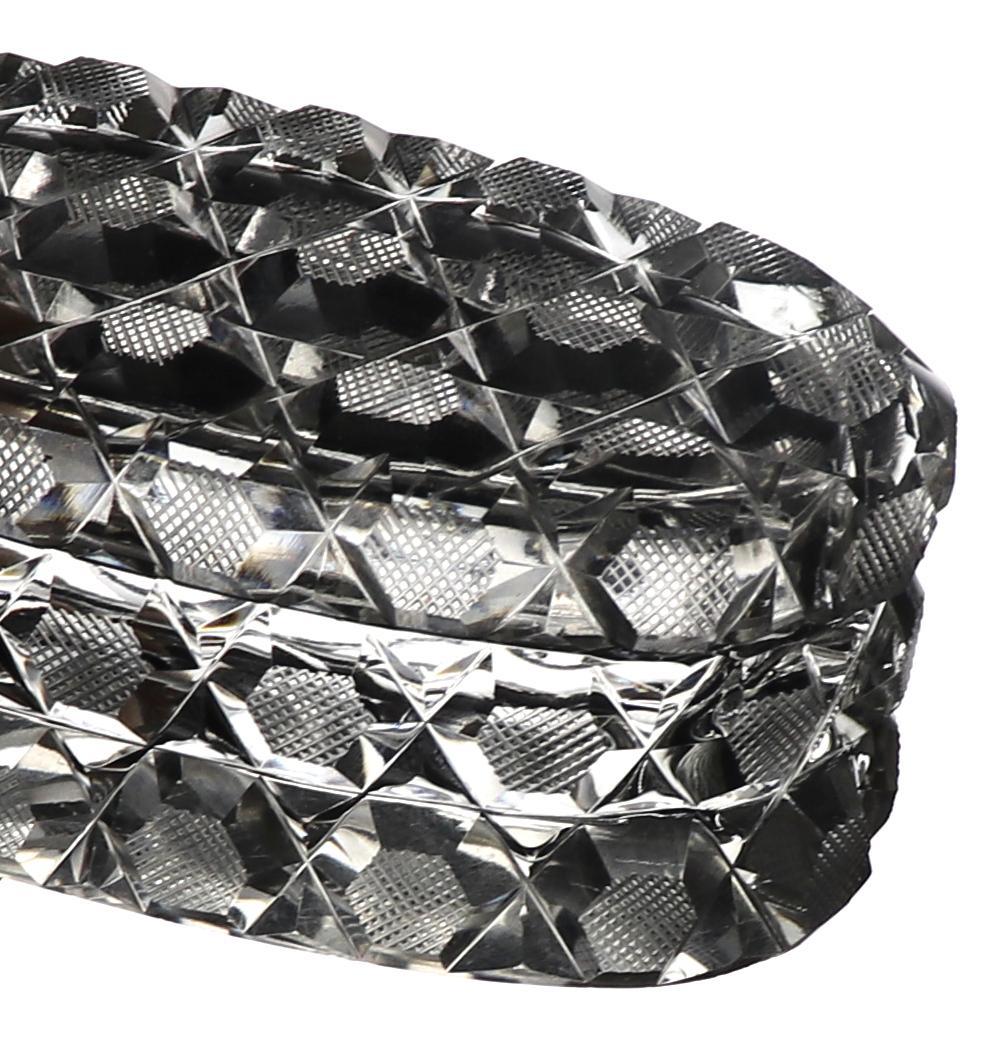 オールド・バカラ 珍品オーバル型切子蓋物 ダイヤモンドカット×格子柄 ディアマン