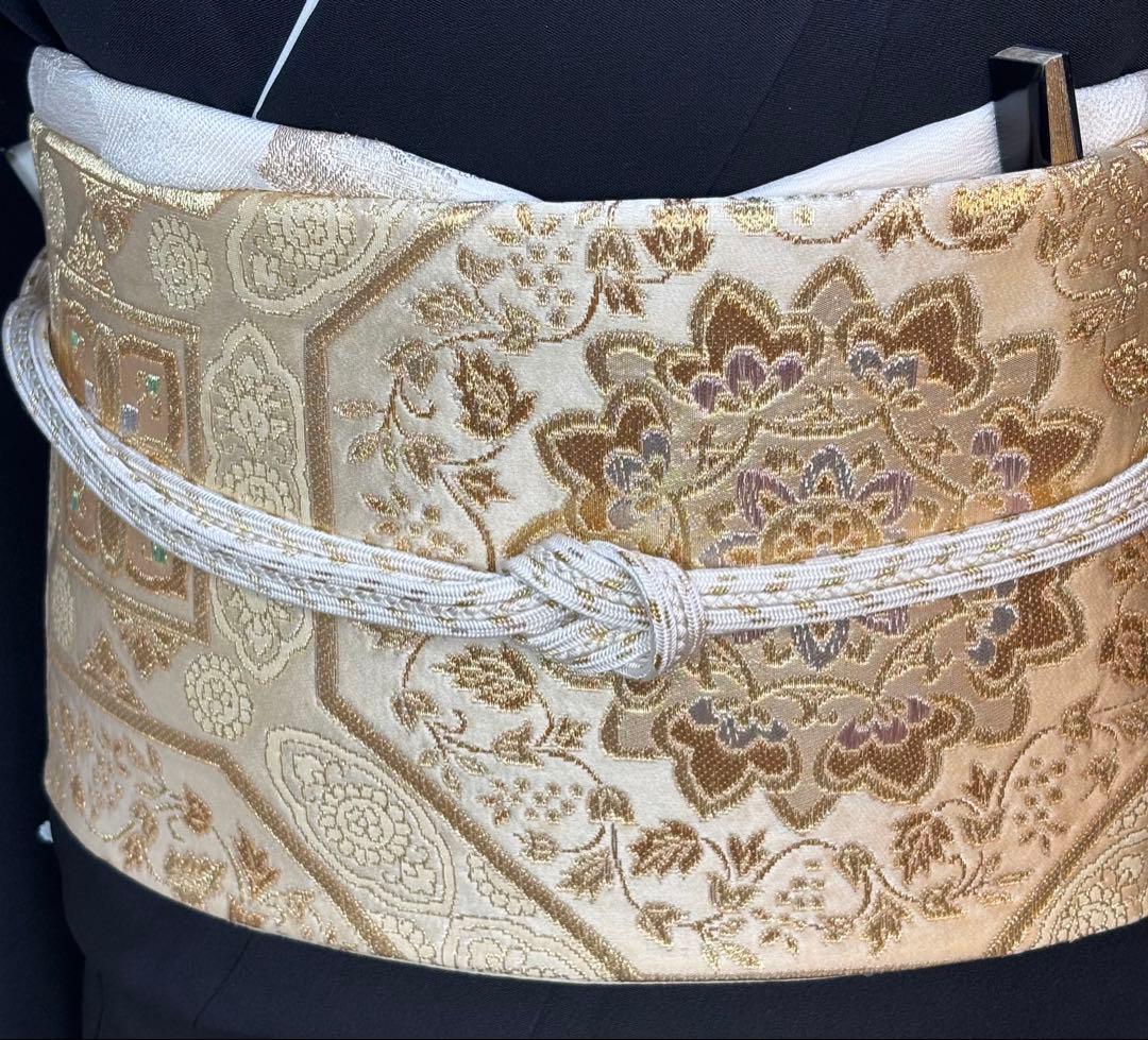 正絹豪華作家物黒留袖6点フルセット 留袖　袋帯　帯締め帯揚げ　長襦袢　末広