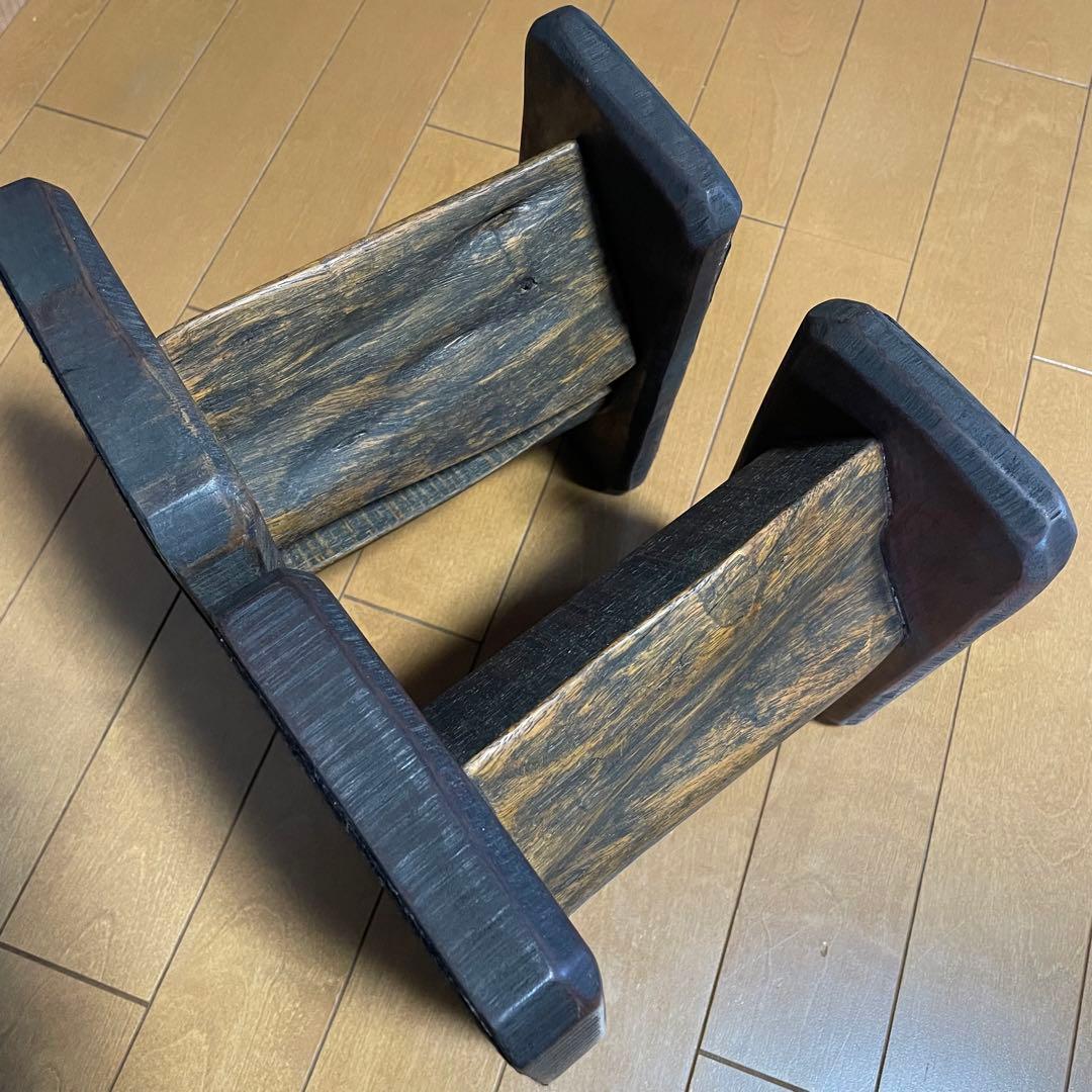 中古　「和」一人卓　花梨　一枚板 天然木　長イス