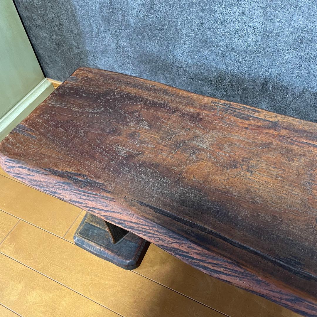 中古　「和」一人卓　花梨　一枚板 天然木　長イス
