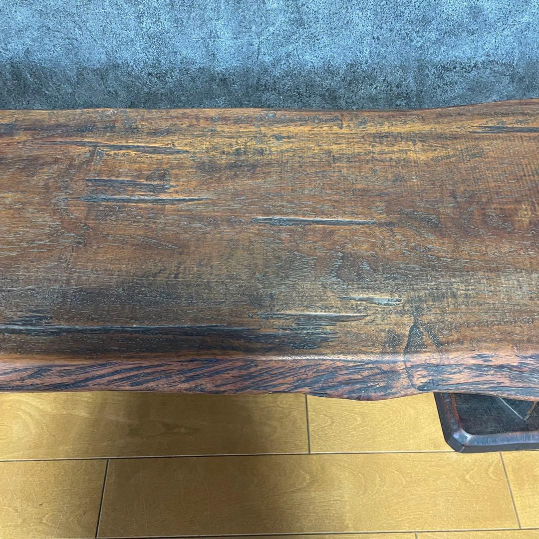 中古　「和」一人卓　花梨　一枚板 天然木　長イス