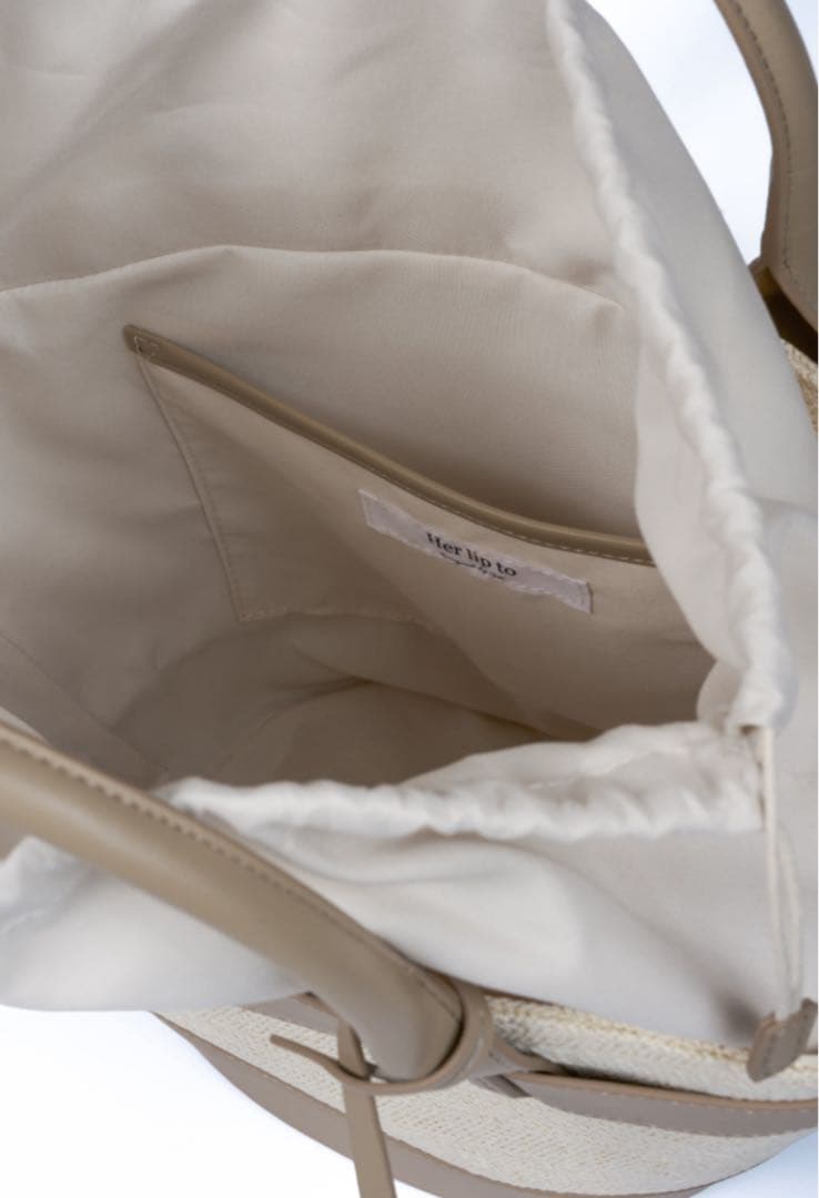 Herlipto Palma Tote Bag Taupe かごバッグ