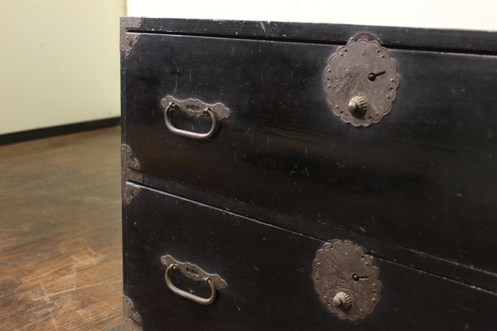 古い時代箪笥 丸金具/和風/古家具/陳列台/和家具/和骨董/店舗什器/ローボード