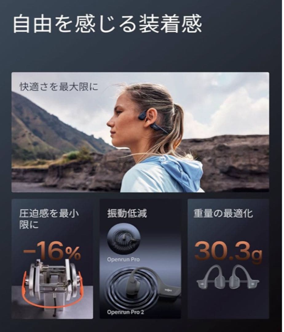 Shokz OpenRun Pro 2 Mini 骨伝導イヤホン