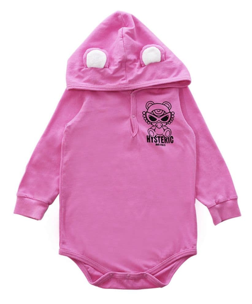 【新品】HYSTERIC MINI テディ フード付きロンパース 80cm