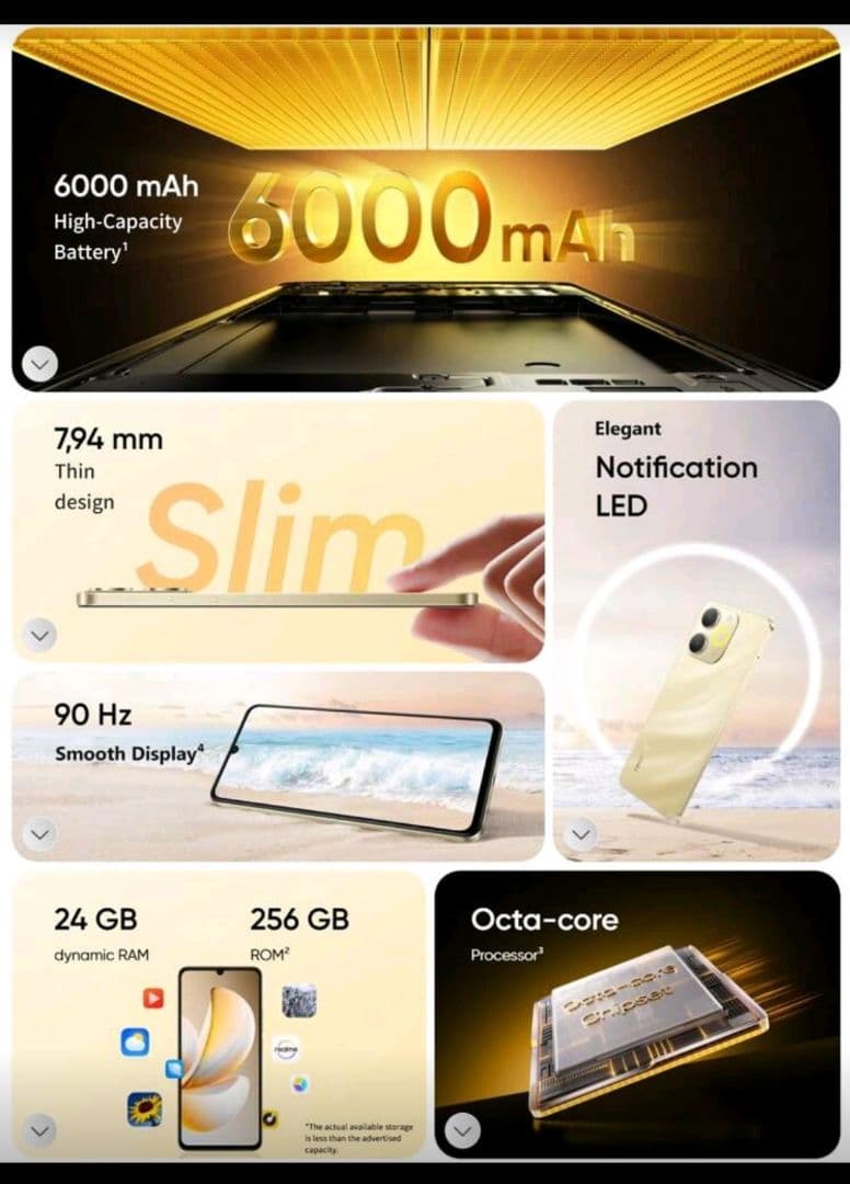 スマートフォン本体 Realme Note 70T Ram 4GB/ Rom 256 GB