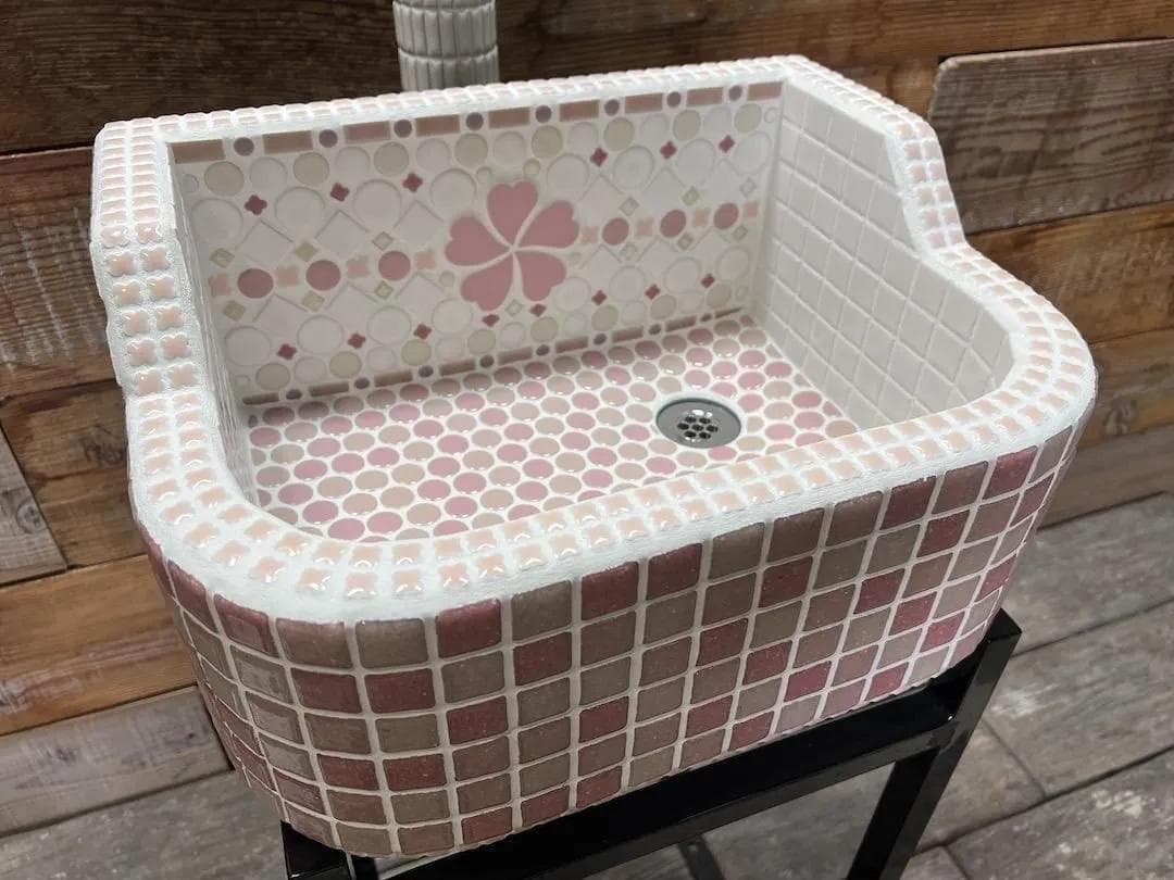 作善堂タイルシンク流し台　美濃焼タイルシンク　タイル流し　ＸＳサイズ　5034