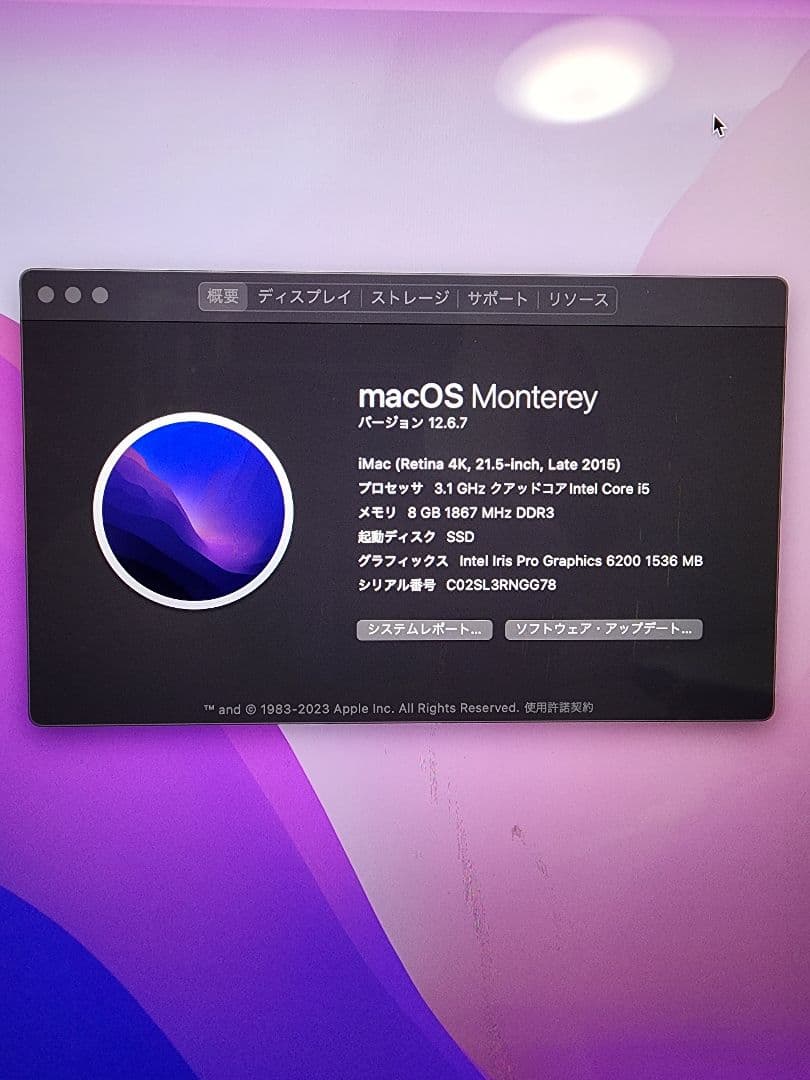 【期間限定価格】APPLE iMacレイト2015 4K 21.5インチ