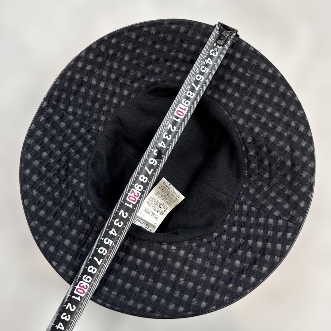 エルメスHERMES レザー切り替えハット　57cm 国内正規品　極美品