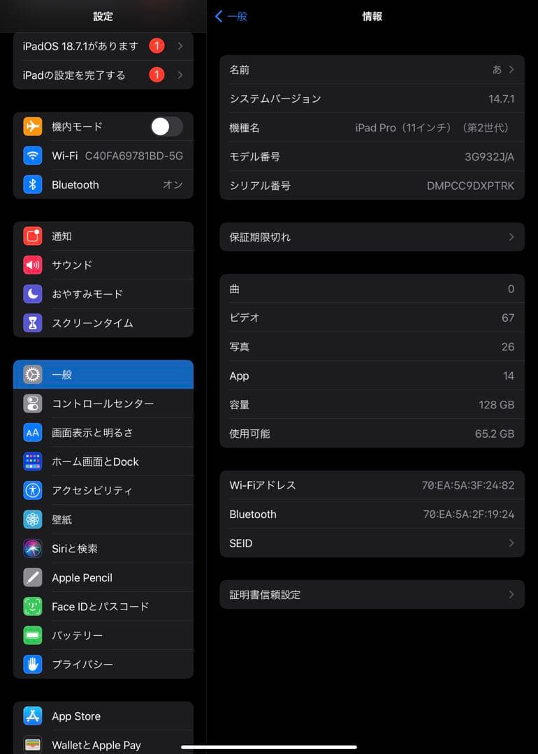 Apple iPad Pro (11インチ) シルバー 128GB最終値下げ